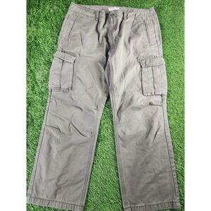 Gap Pants Mens 38x30 Gray Original Cargo Relaxed Fit Canvas Pockets Straight Leg